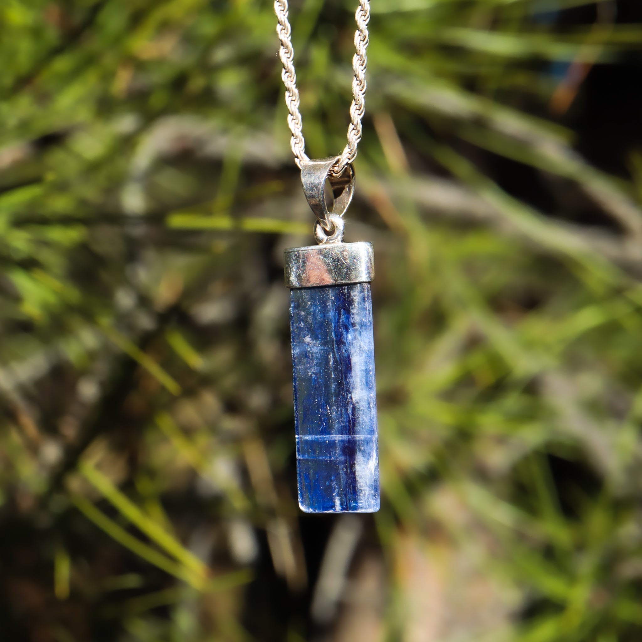 Polished Blue Kyanite Spear Pendant