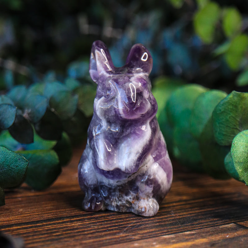 Amethyst Chevron Carved Rabbit