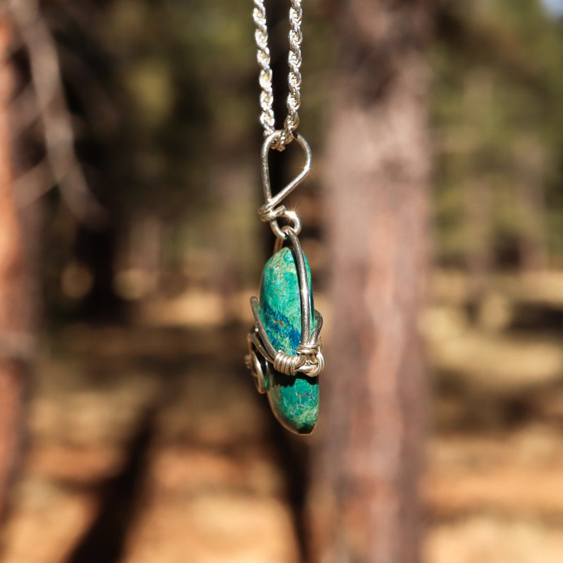 Wire Wrapped Chrysocolla Pendant