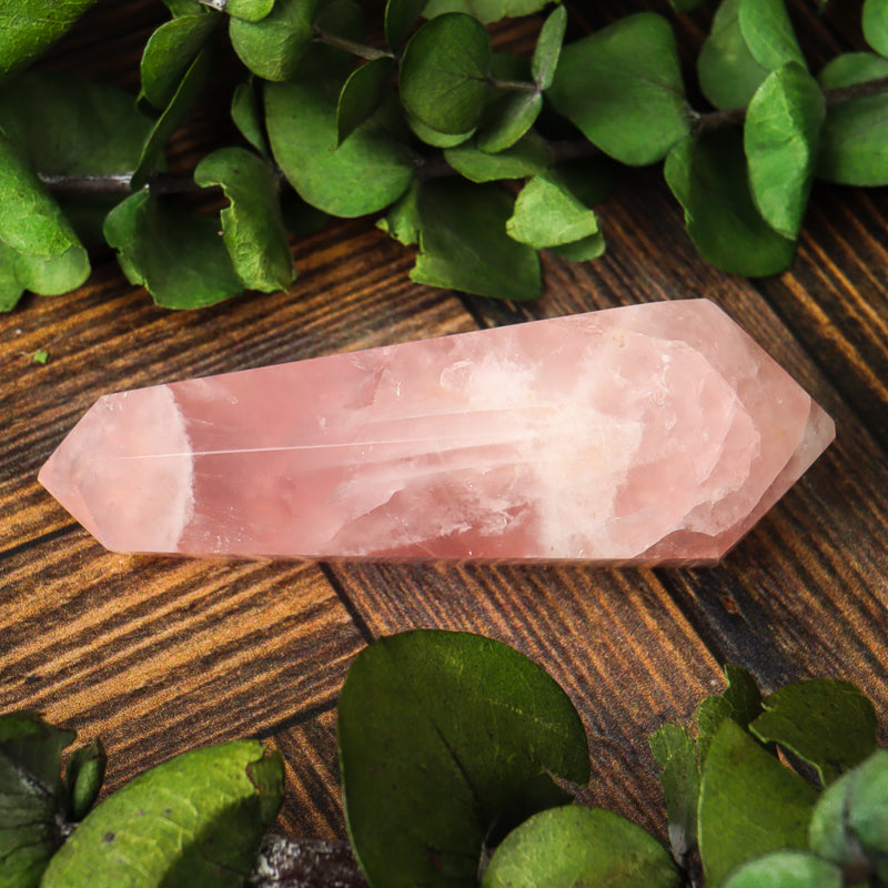 Double Terminated Rose Quartz Point