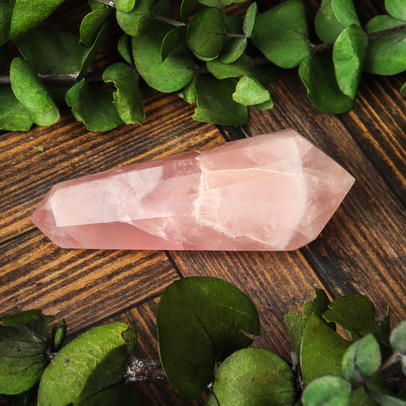 Double Terminated Rose Quartz Point