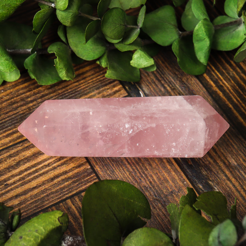 Double Terminated Rose Quartz Point