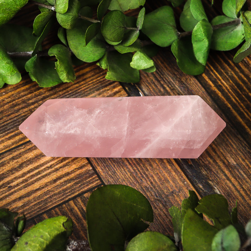 Double Terminated Rose Quartz Point