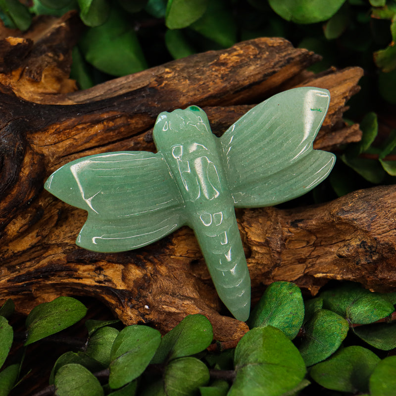 Green Aventurine Carved Dragonfly