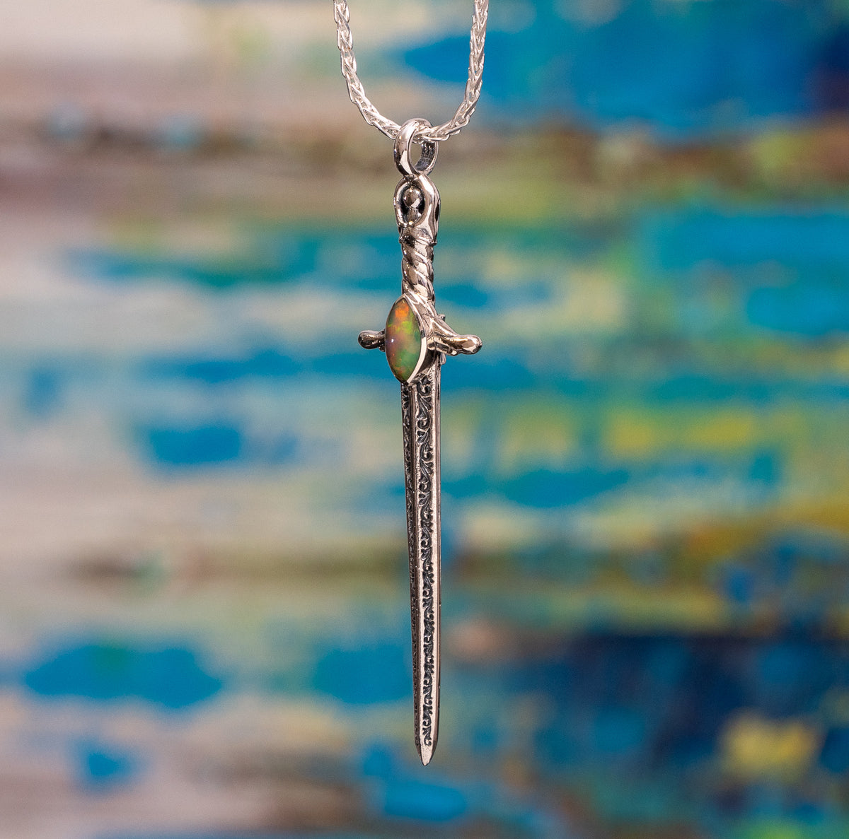 Ethiopian Fire Opal Pendant
