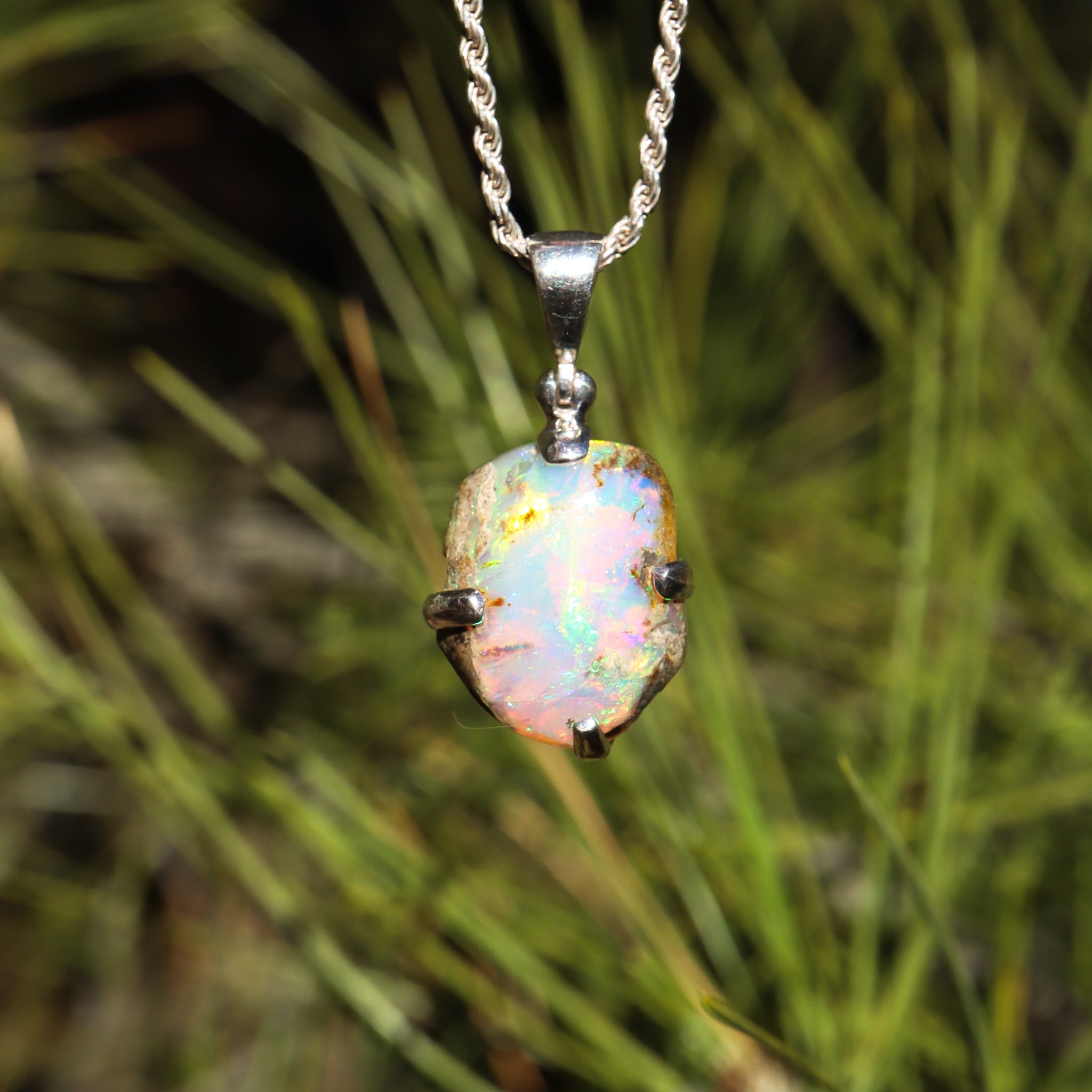 Ethiopian Fire Opal Pendant