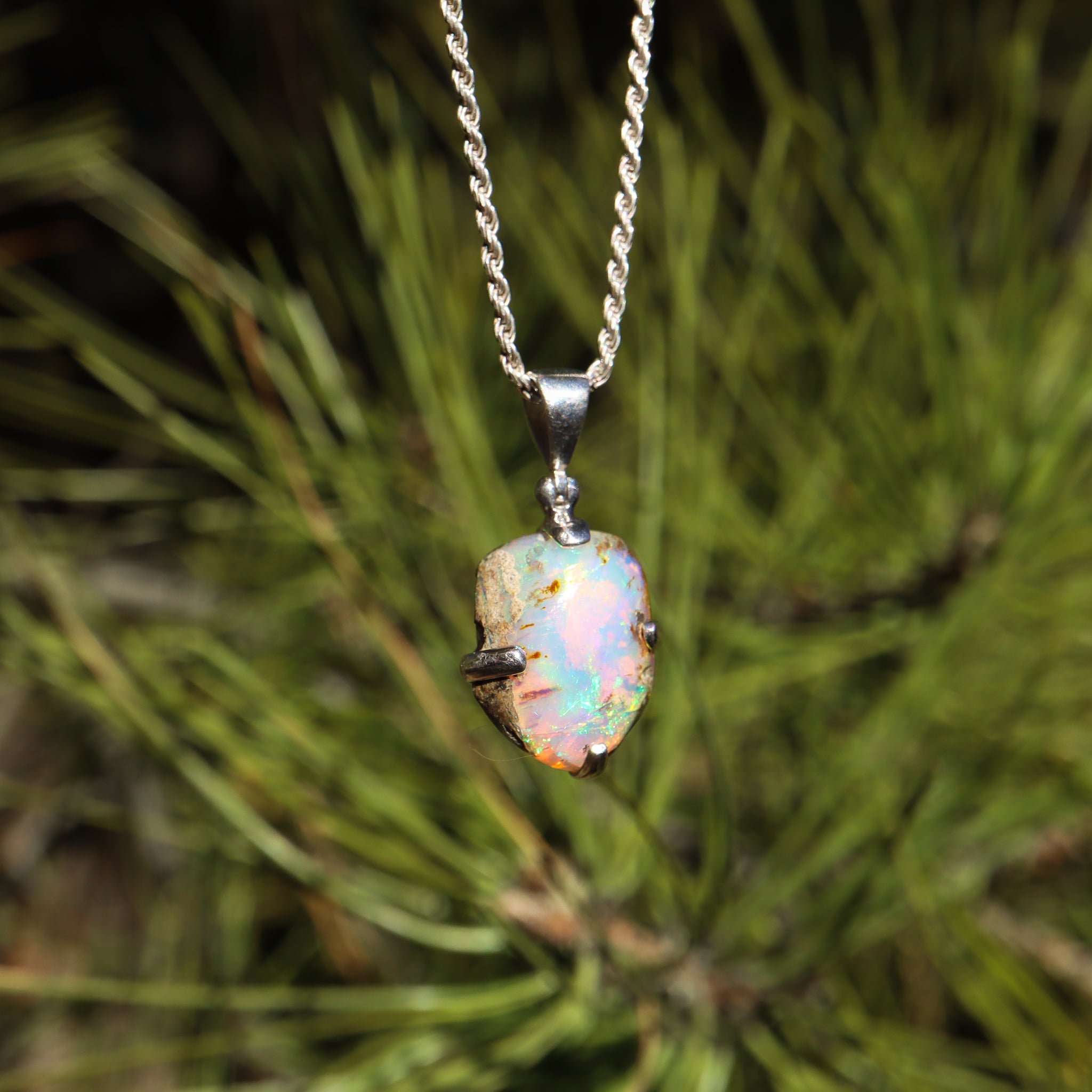 Ethiopian Fire Opal Pendant