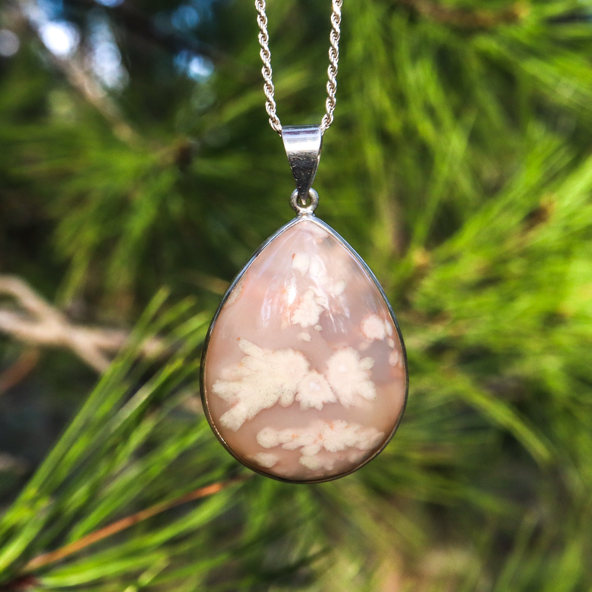 Flower Agate Pendant