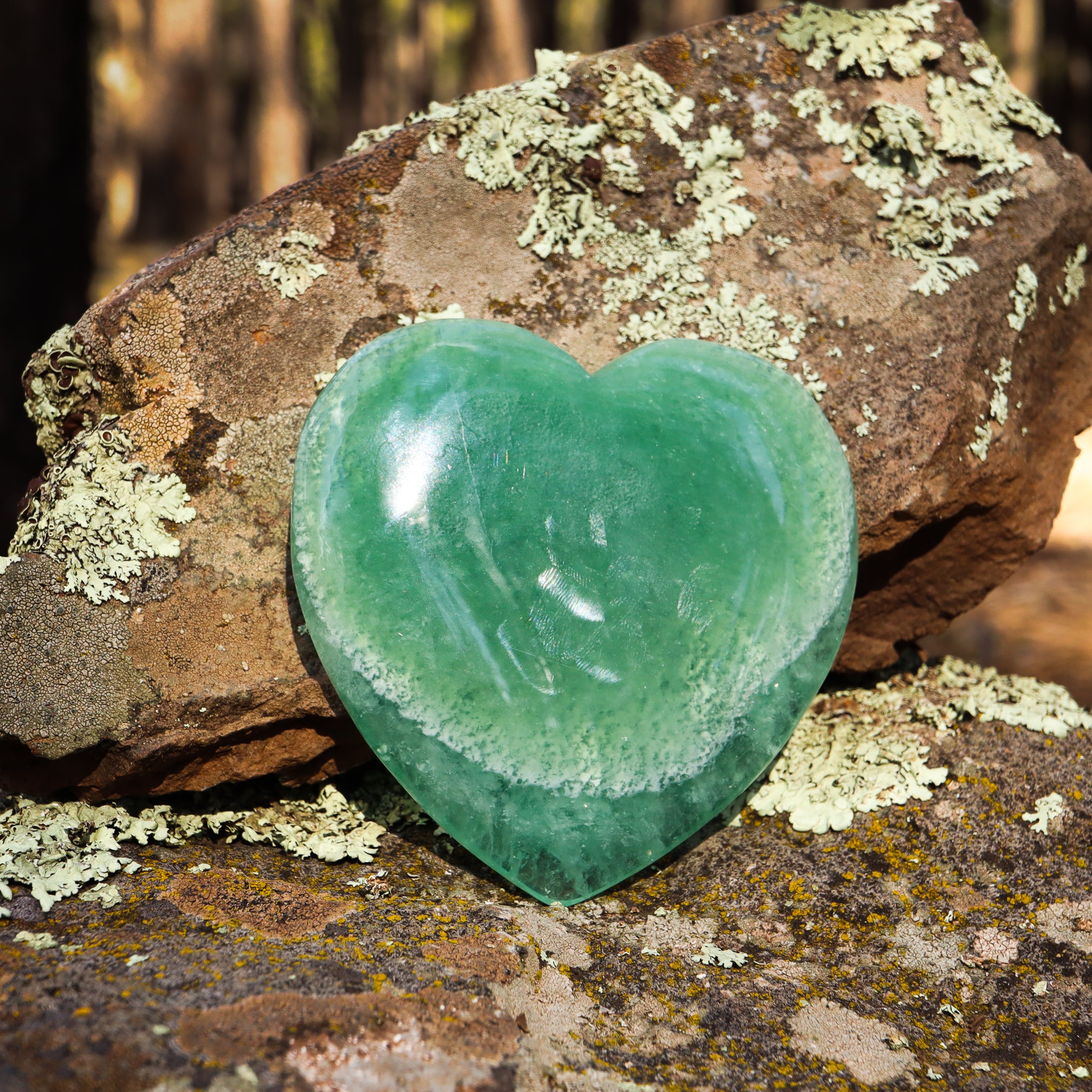 Green Fluorite Carved Heart