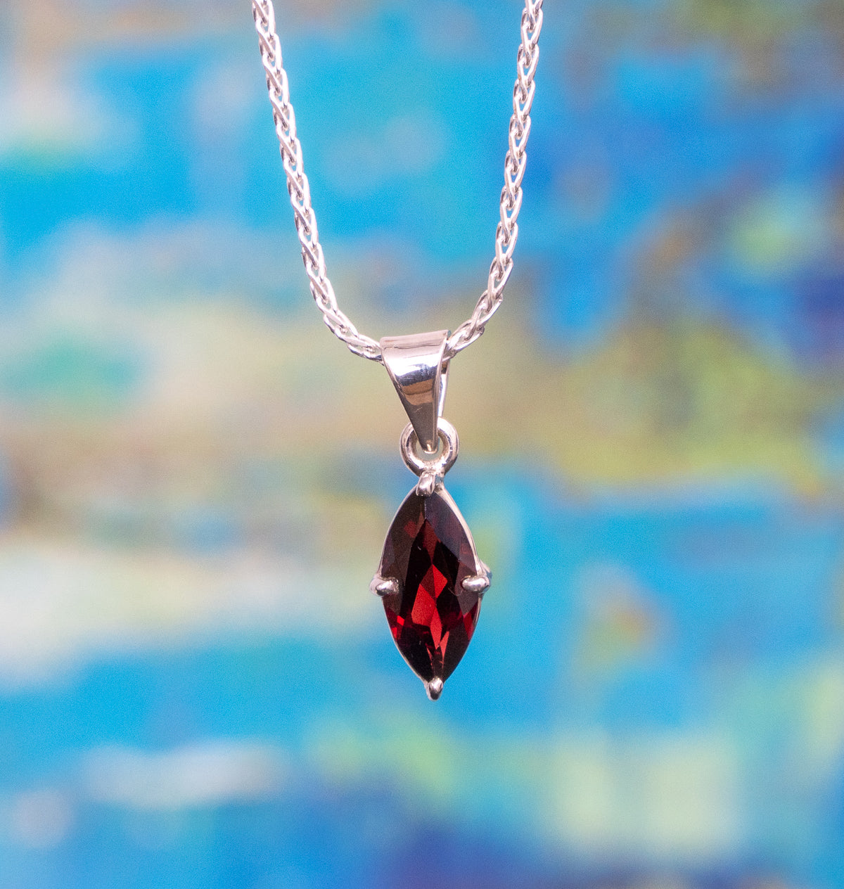 Faceted Garnet Pendant