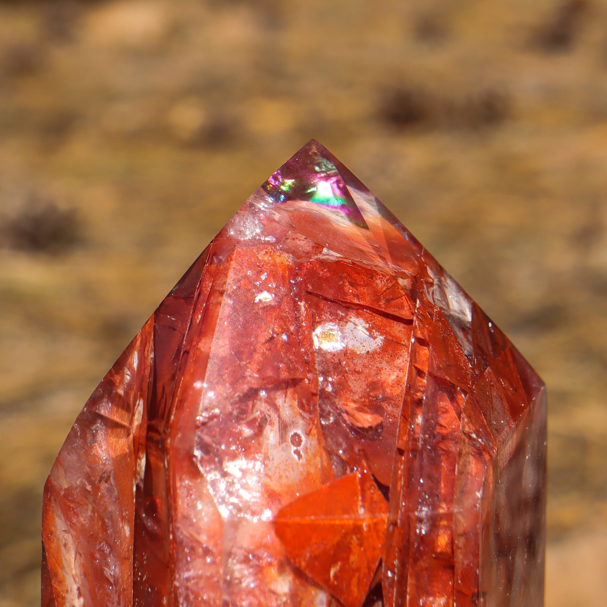 Hematoid Quartz Crystal Point