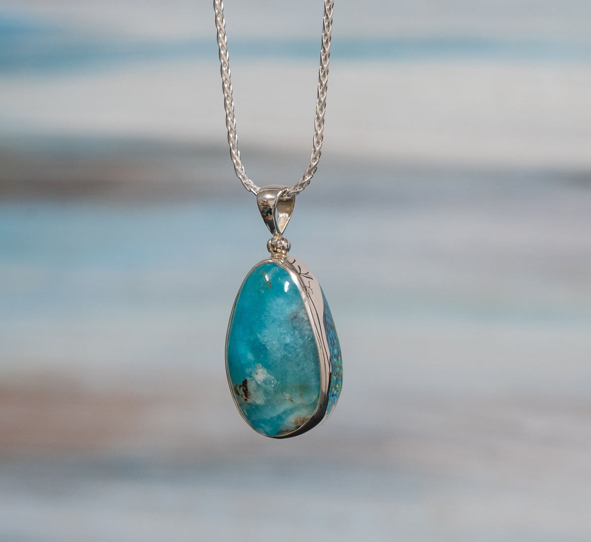Polished Hemimorphite Pendant
