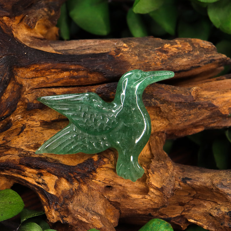 Green Aventurine Carved Hummingbird