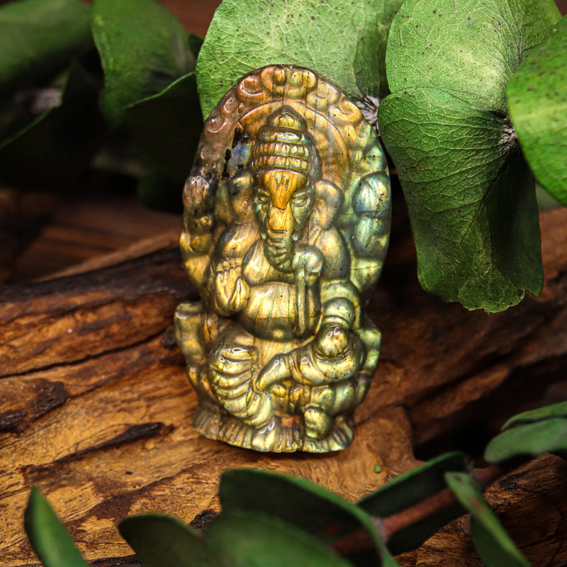 Labradorite Carved Ganesh