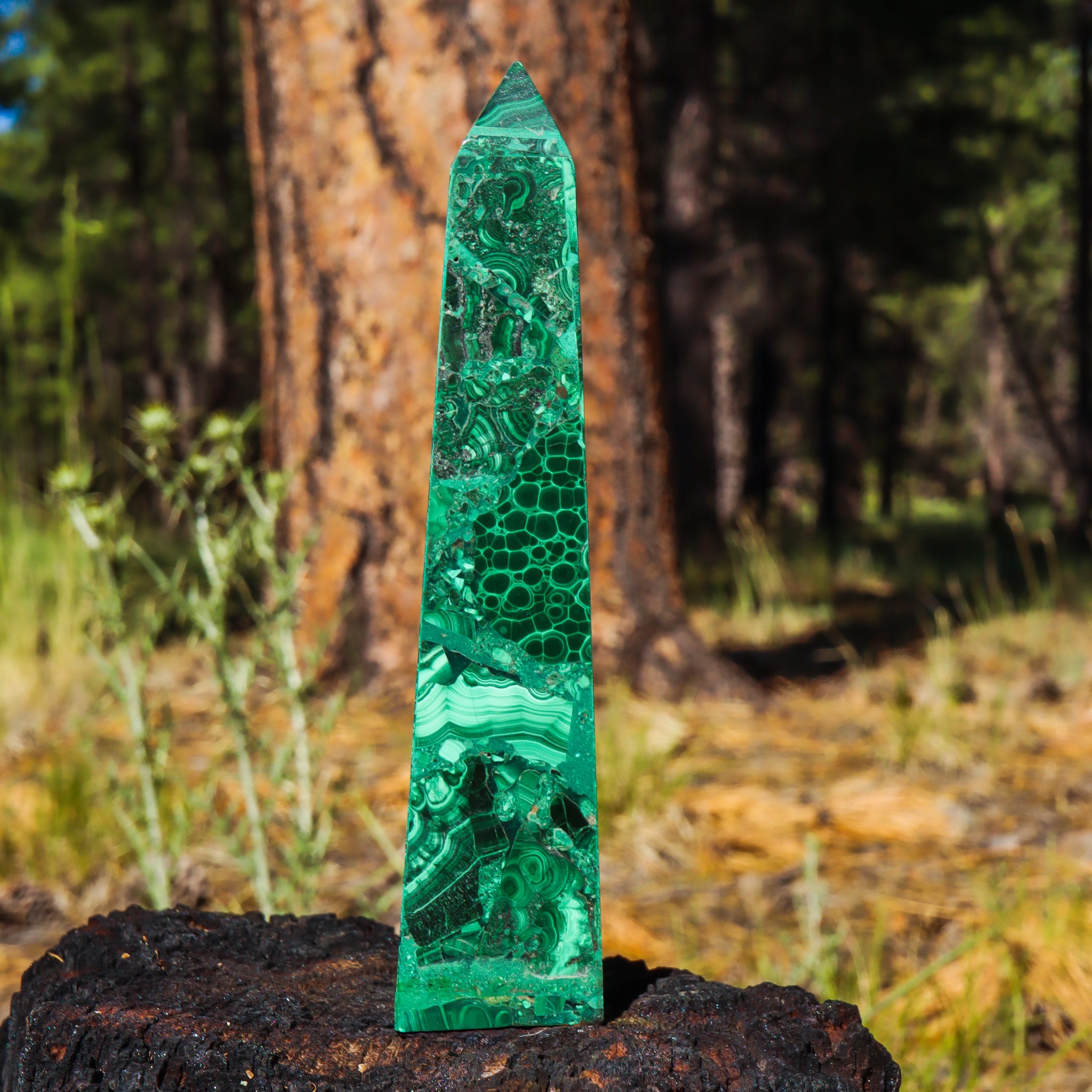 Large Malachite Obelisk