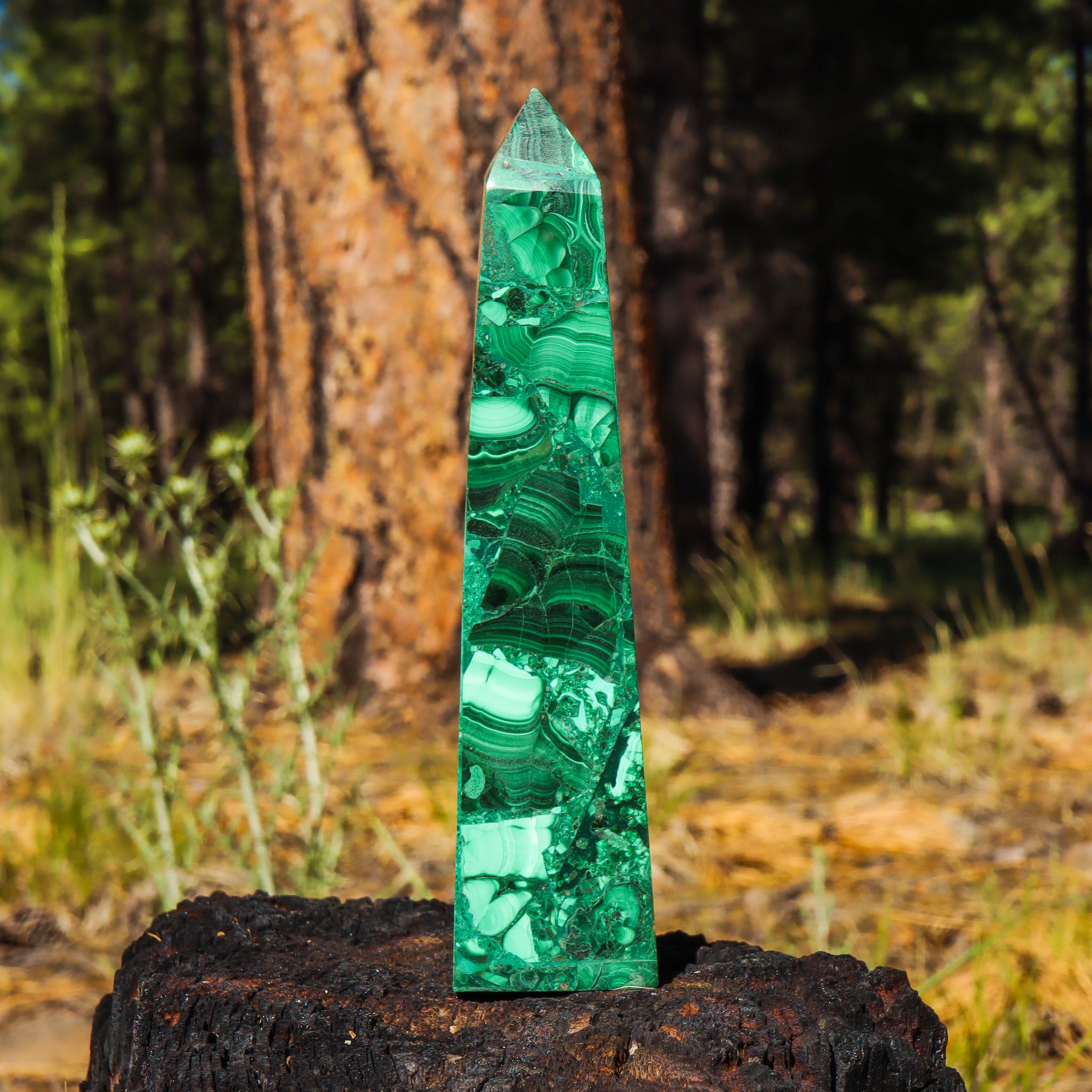 Large Malachite Obelisk