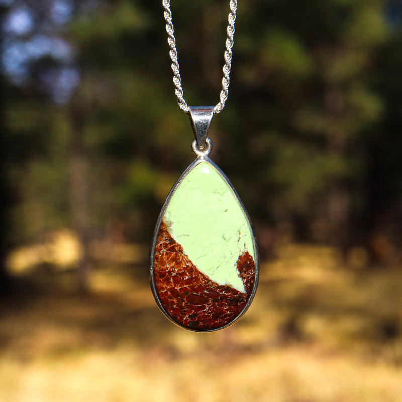 Lemon Chrysoprase Teardrop Pendant