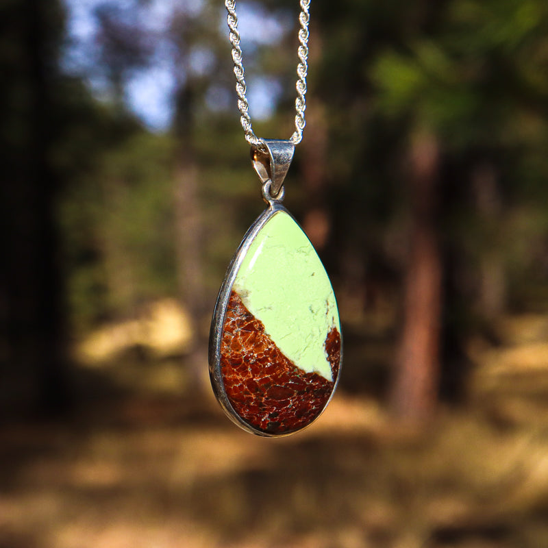 Lemon Chrysoprase Teardrop Pendant