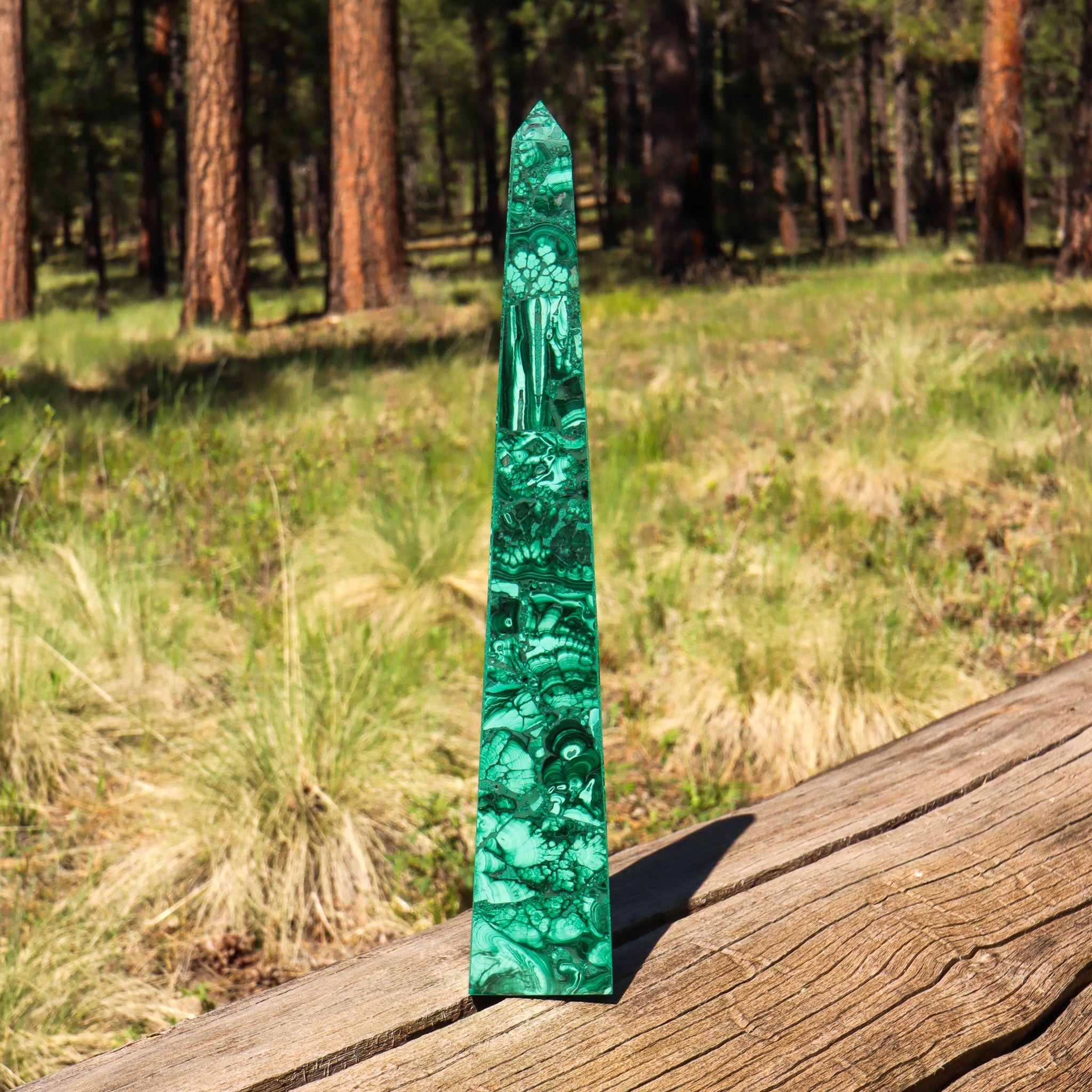 Large Malachite Obelisk