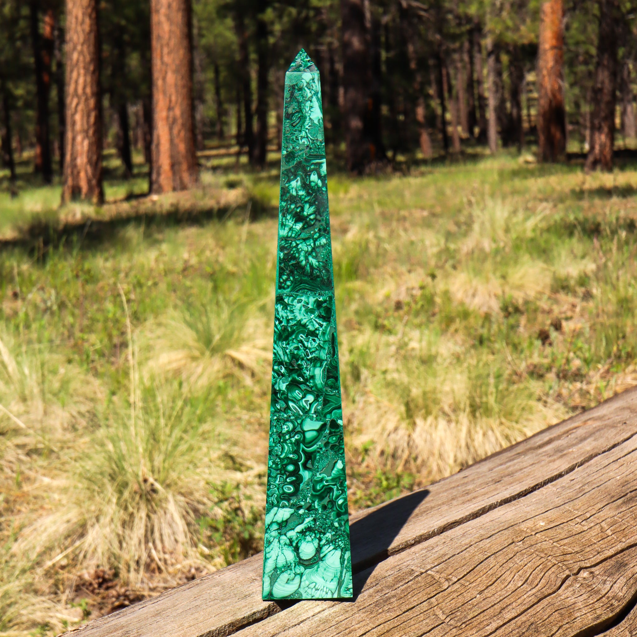 Large Malachite Obelisk