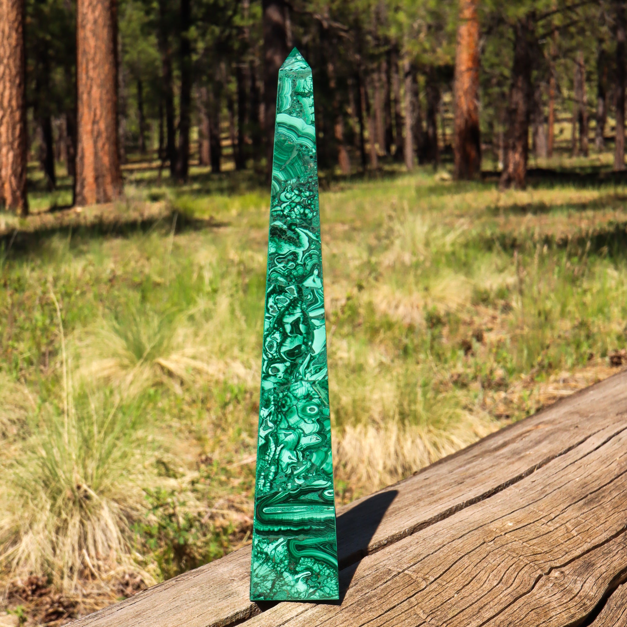 Large Malachite Obelisk