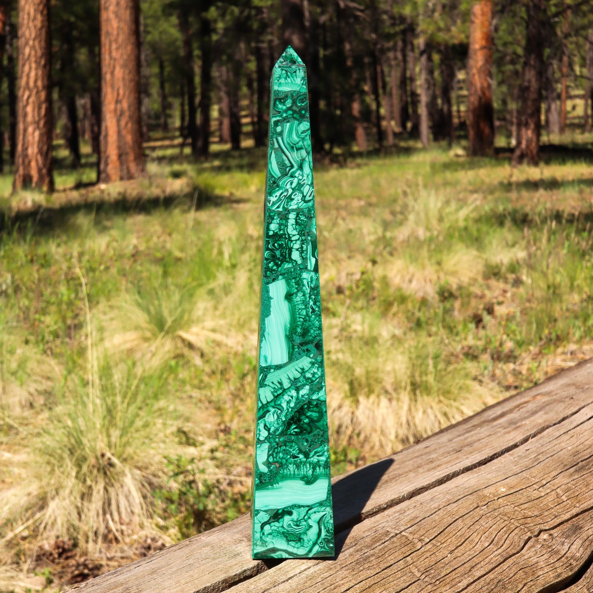 Large Malachite Obelisk