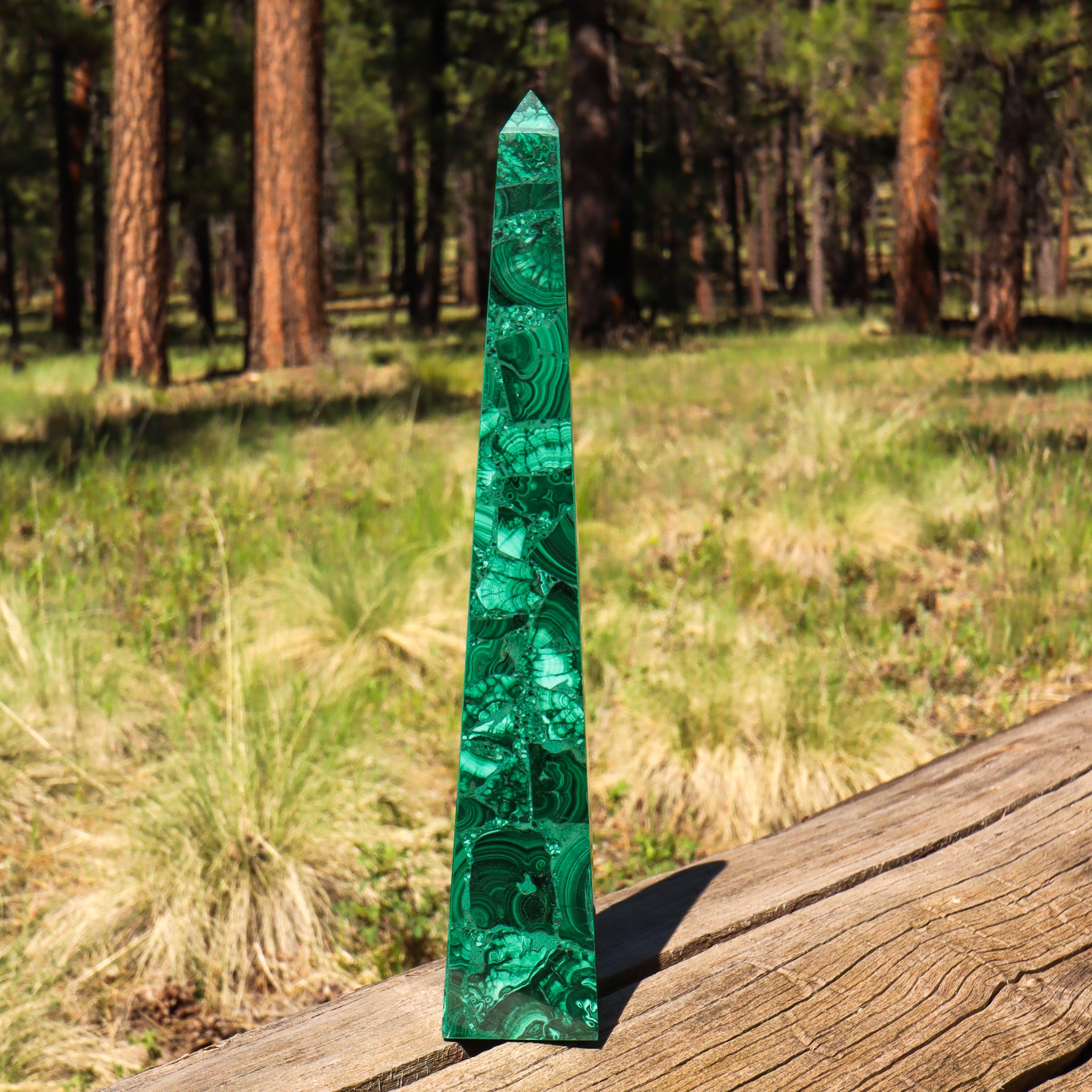 Large Malachite Obelisk