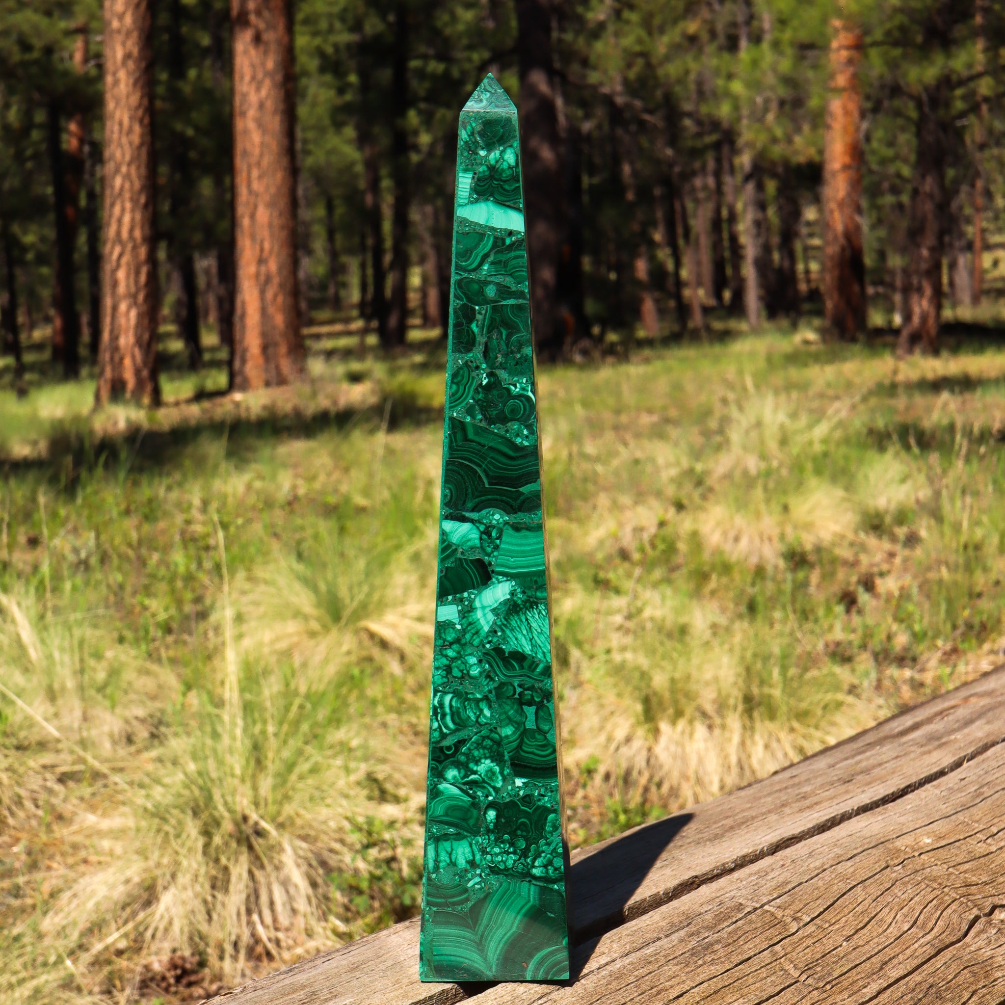 Large Malachite Obelisk