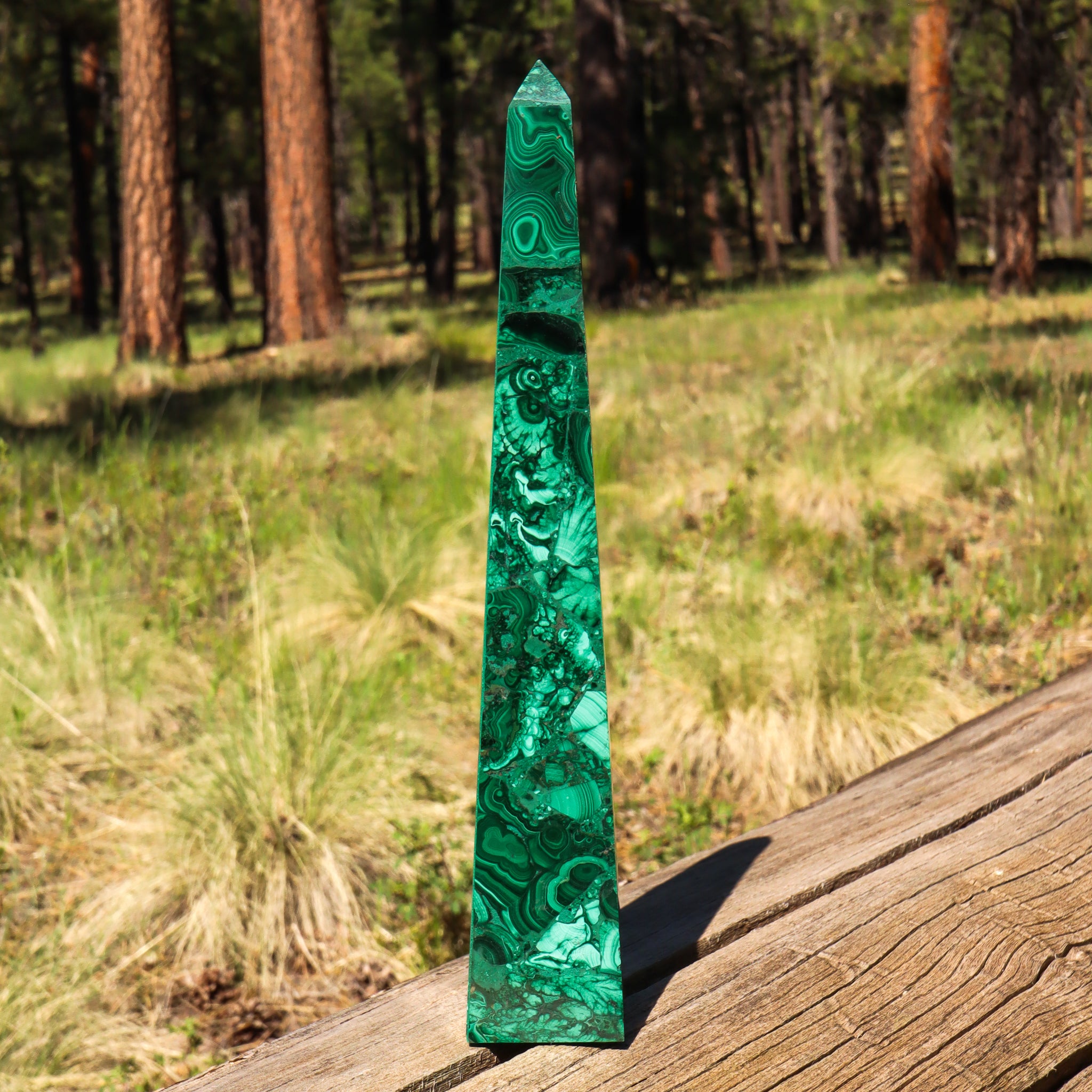 Large Malachite Obelisk