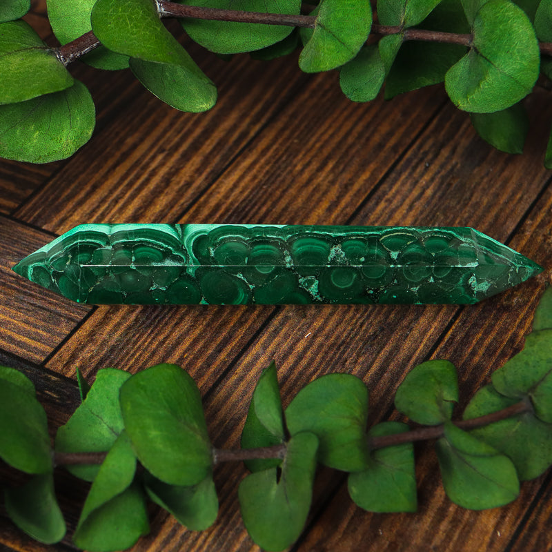 Double Terminated Malachite Point