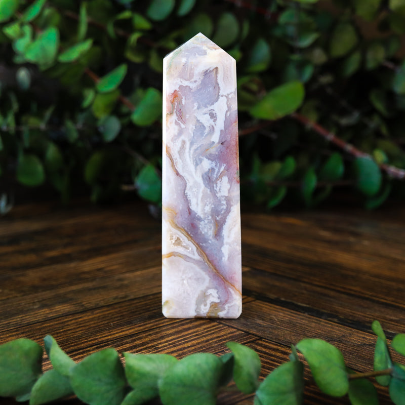 Moss Agate Obelisk