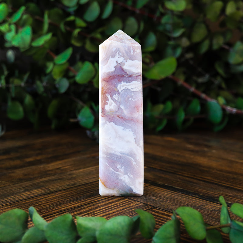 Moss Agate Obelisk