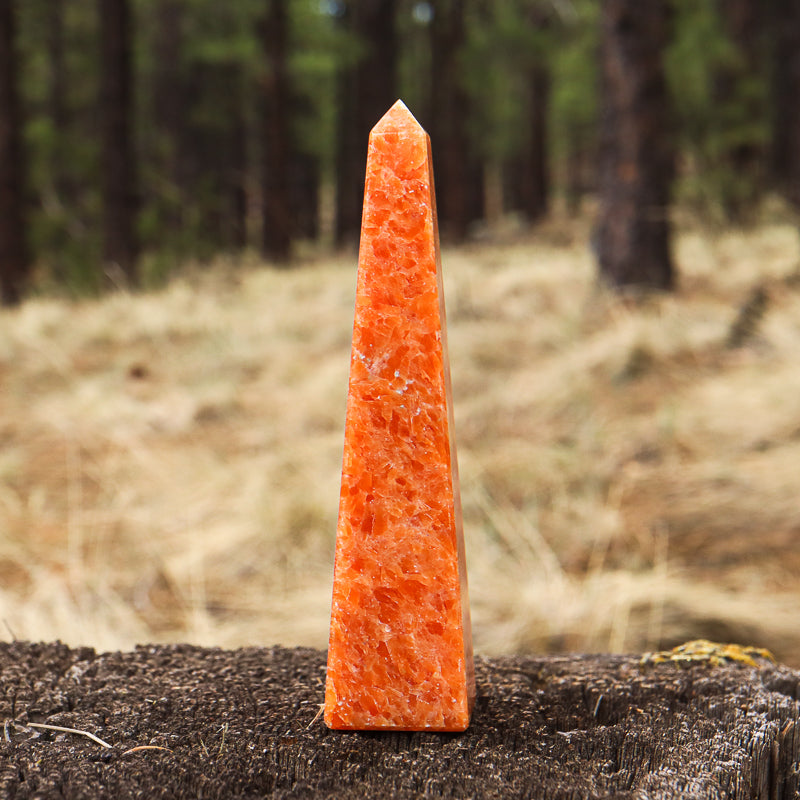 Orange Calcite Obelisk