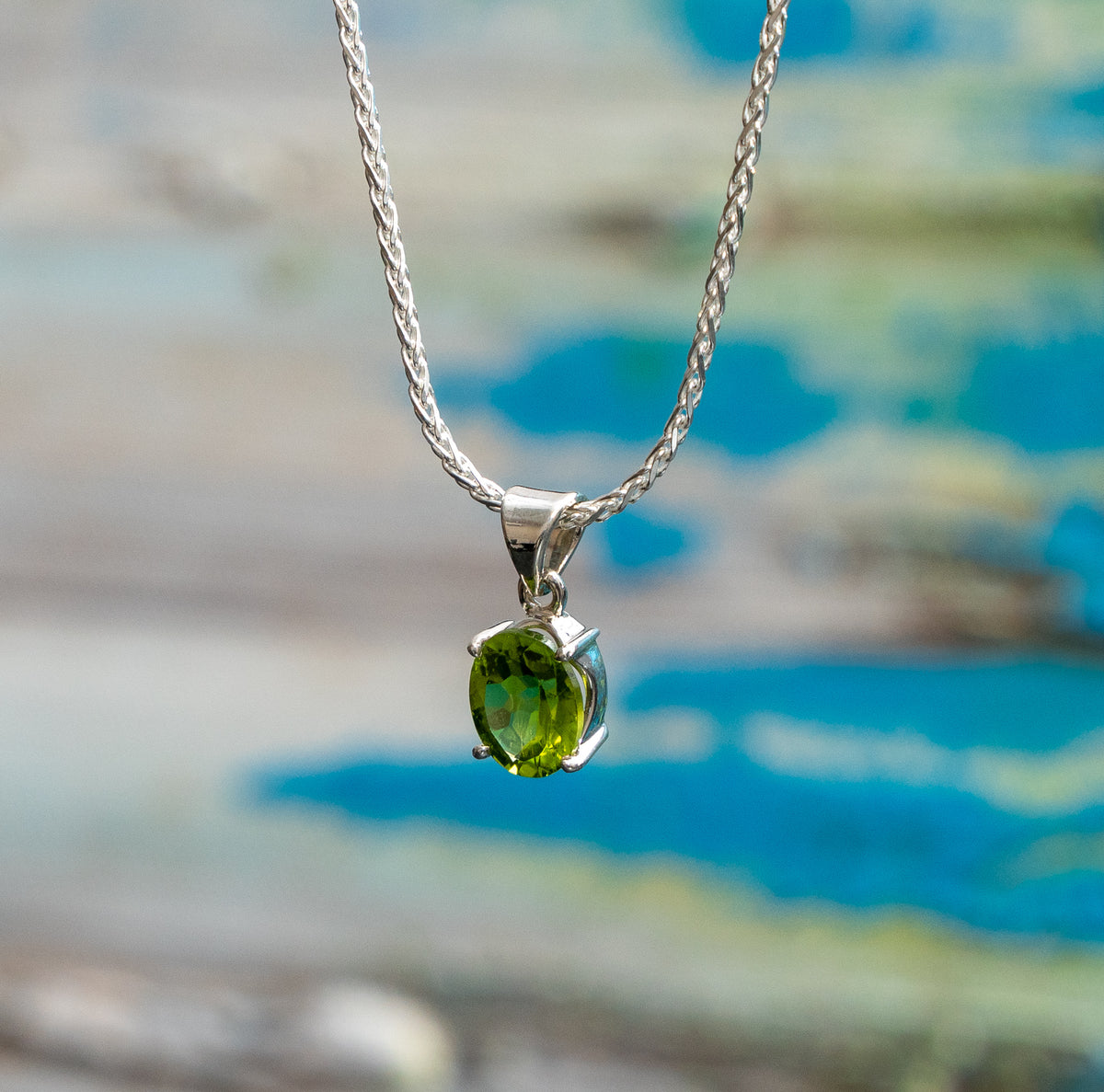 Faceted Peridot Pendant