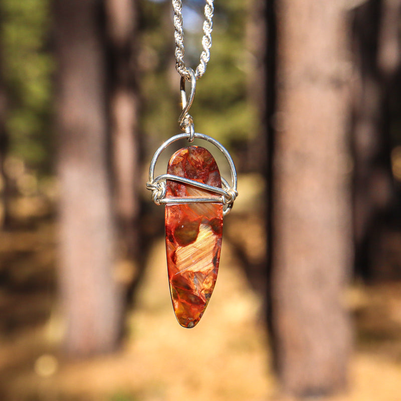 Wire Wrapped Pietersite Pendant