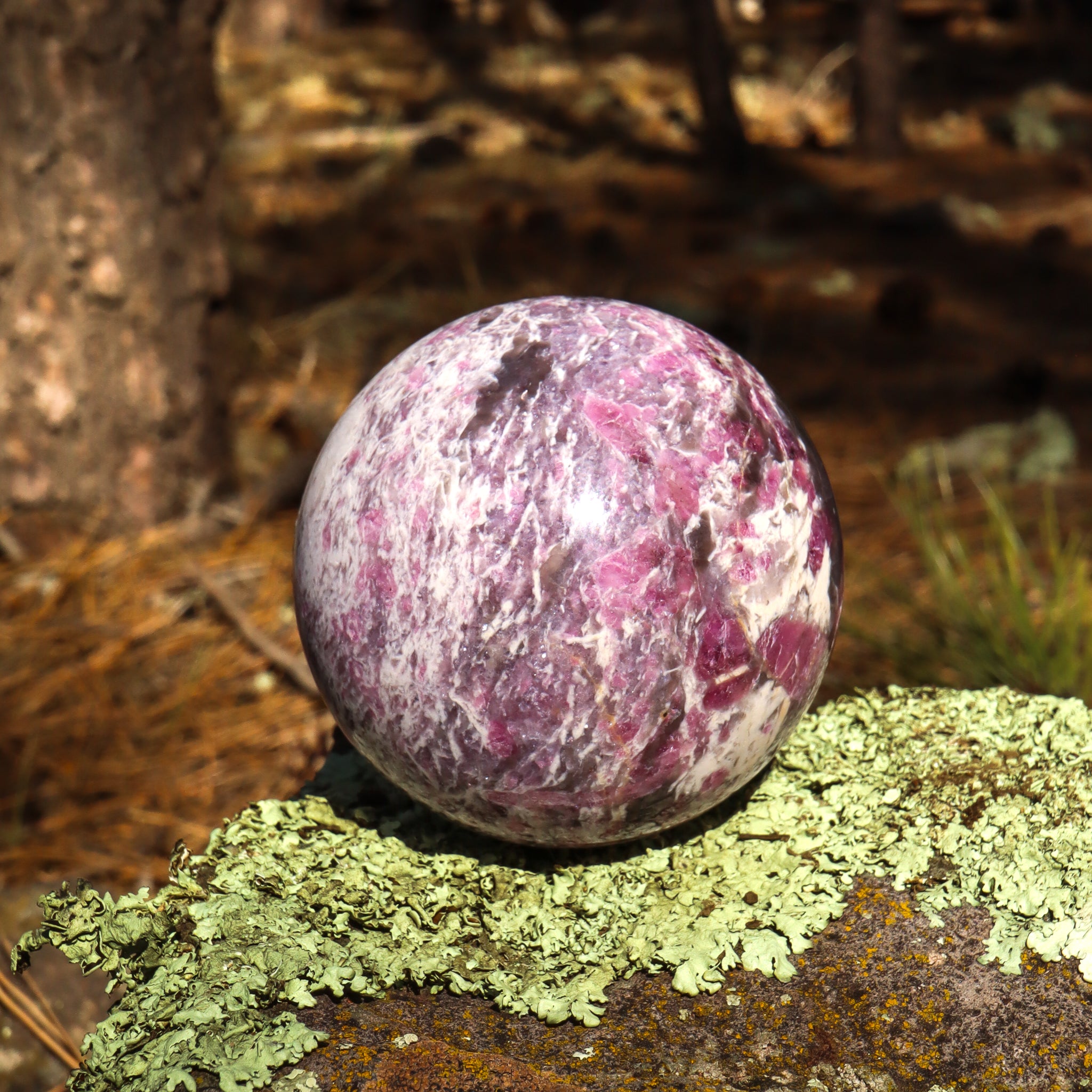 Pink Tourmaline in Matrix Sphere