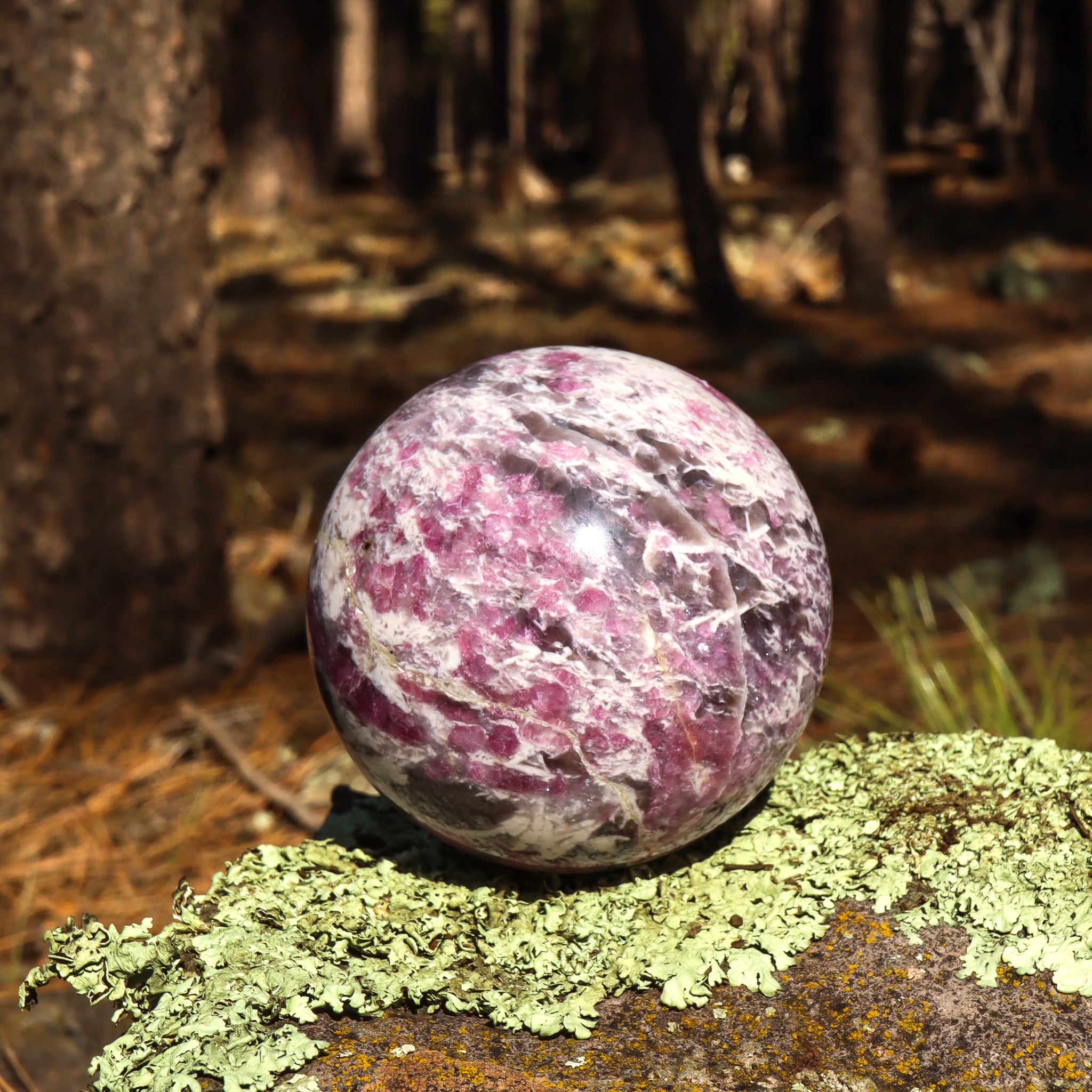 Pink Tourmaline in Matrix Sphere