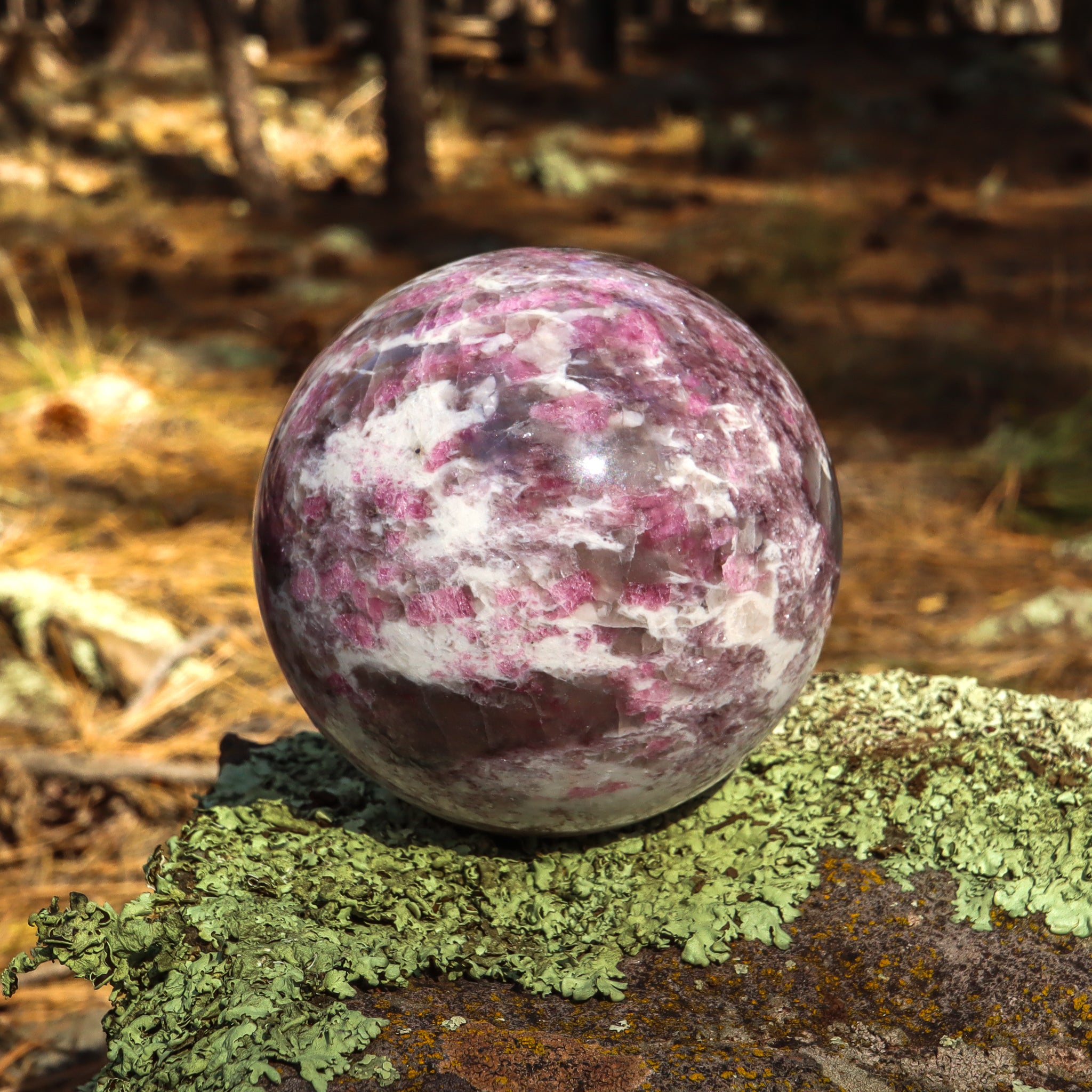 Pink Tourmaline in Matrix Sphere