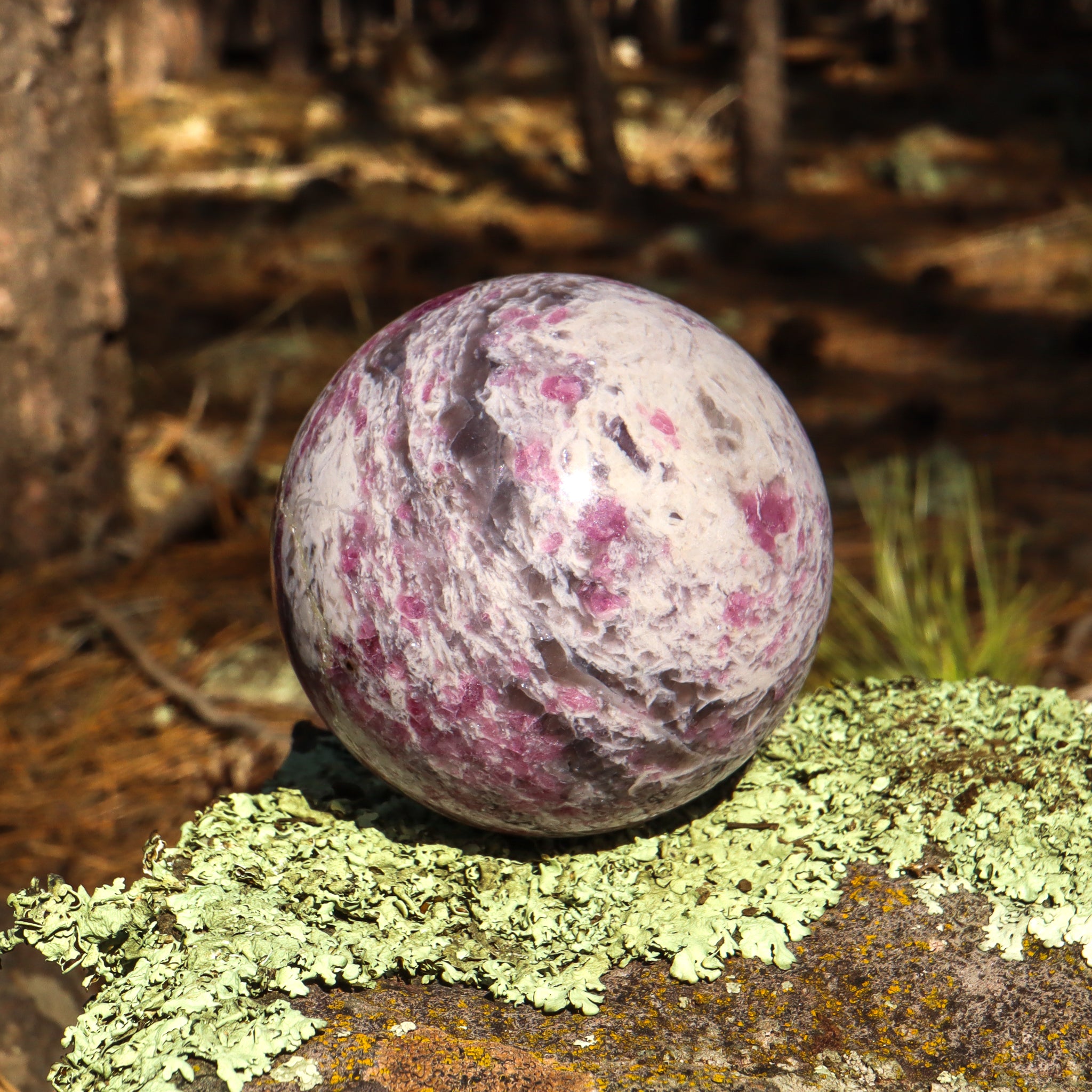 Pink Tourmaline in Matrix Sphere