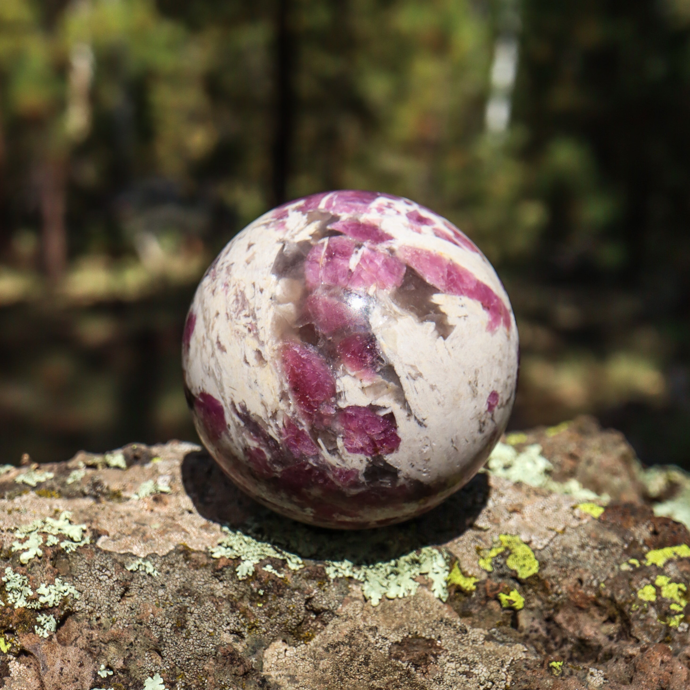 Pink Tourmaline in Matrix Sphere