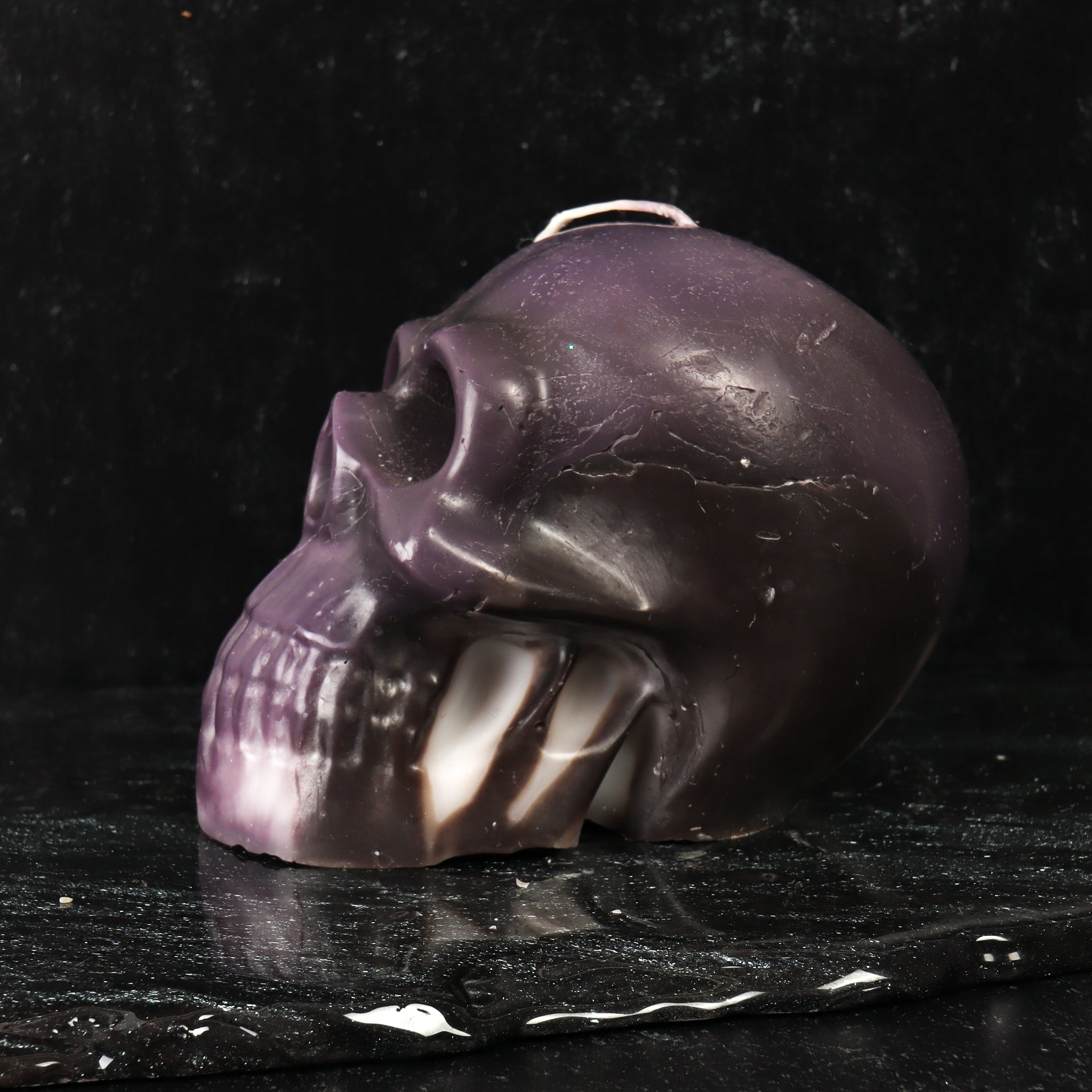 Purple Skull Candle
