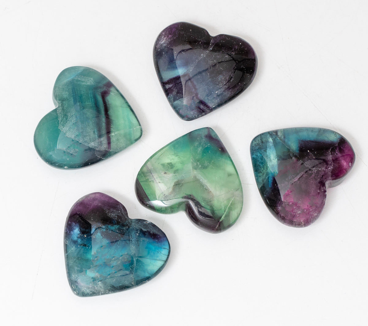 Rainbow Fluorite Heart