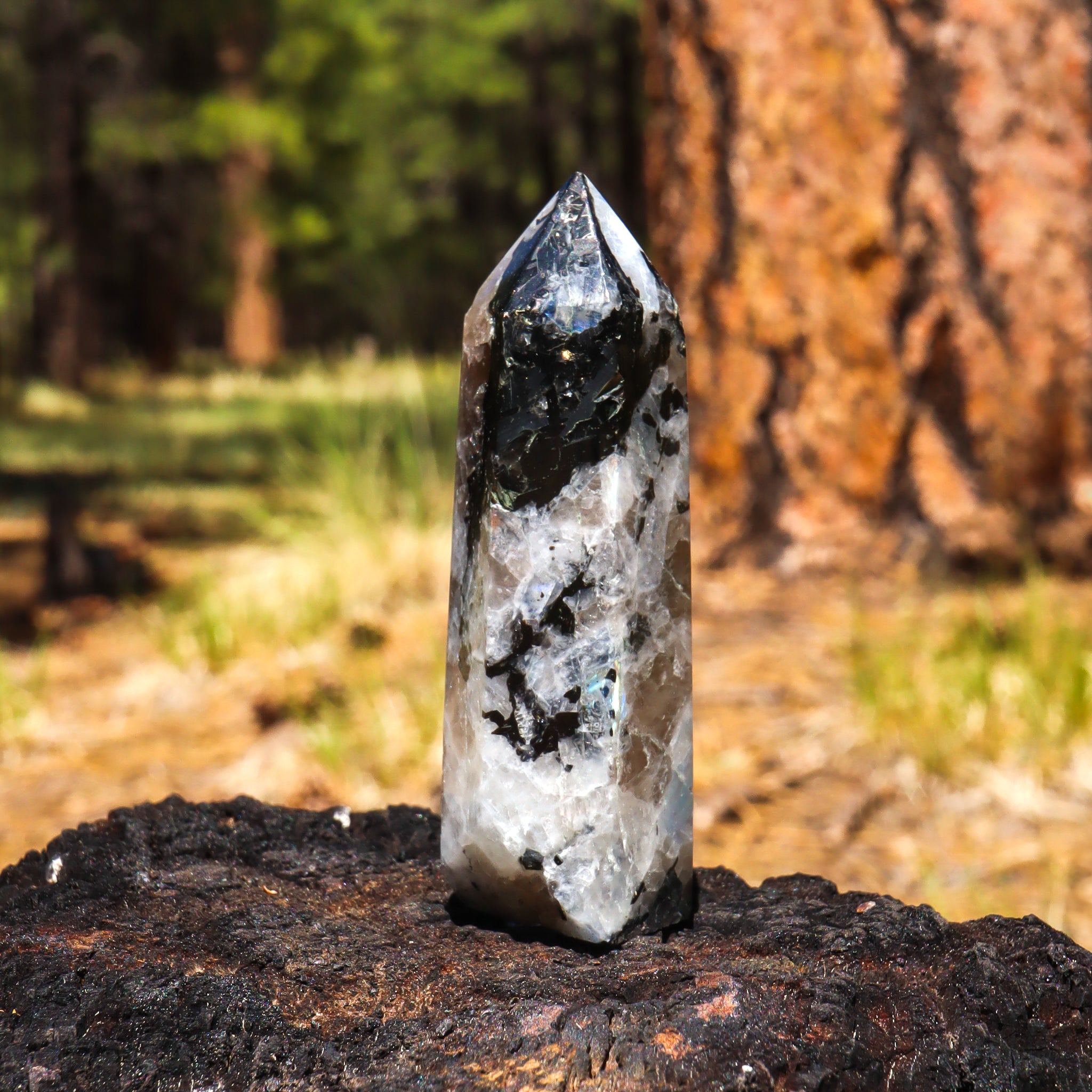 Rainbow Moonstone Point