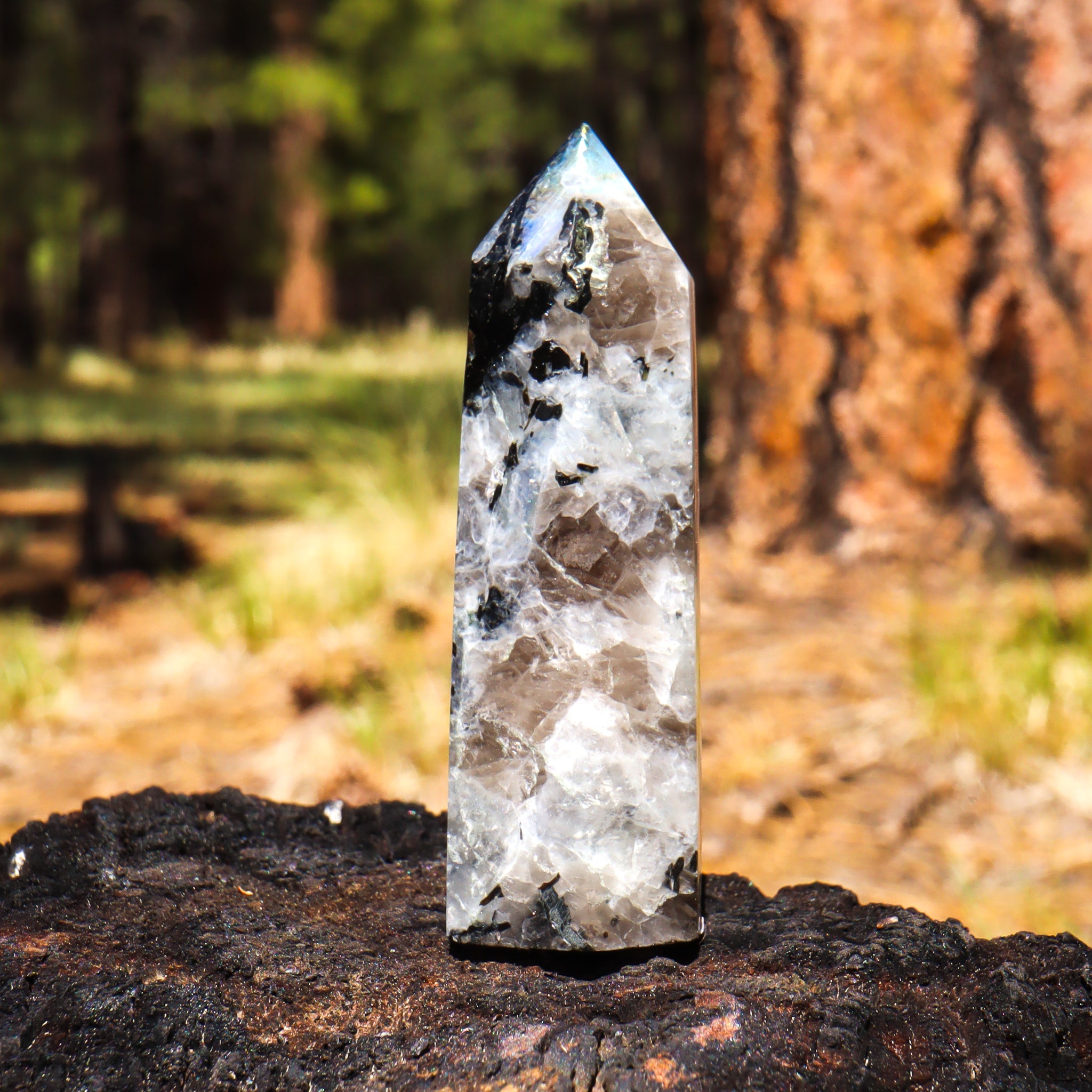 Rainbow Moonstone Point