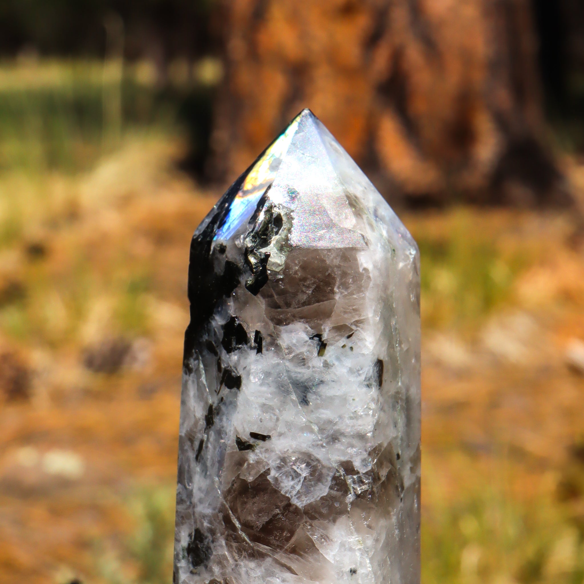 Rainbow Moonstone Point