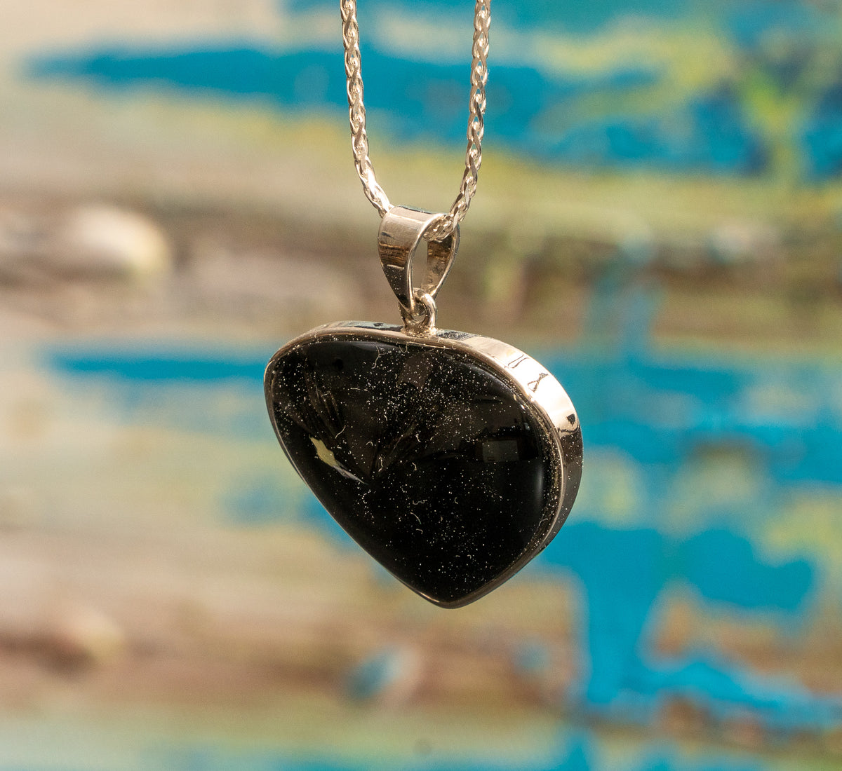 Rainbow Obsidian Heart Pendant