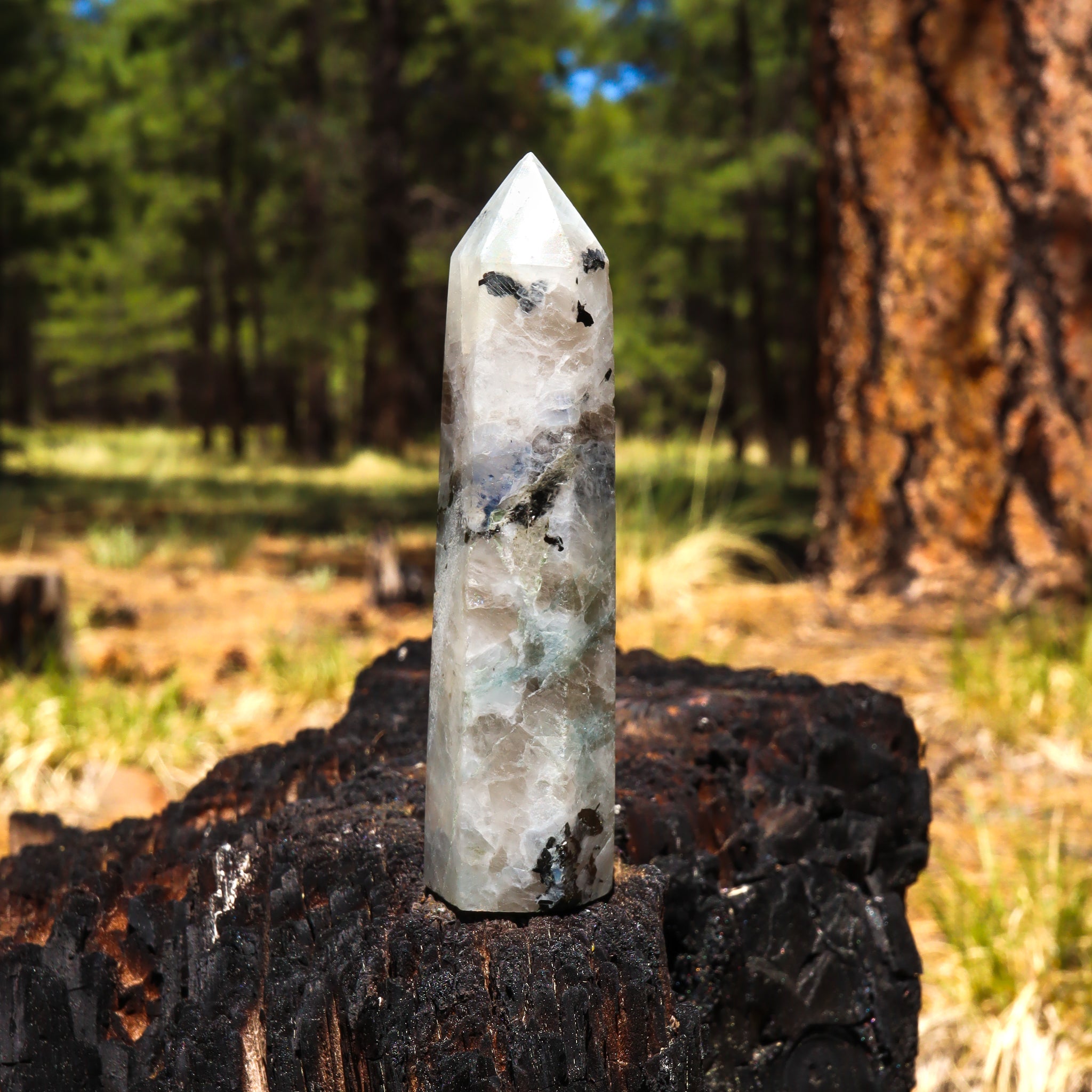 Rainbow Moonstone Point