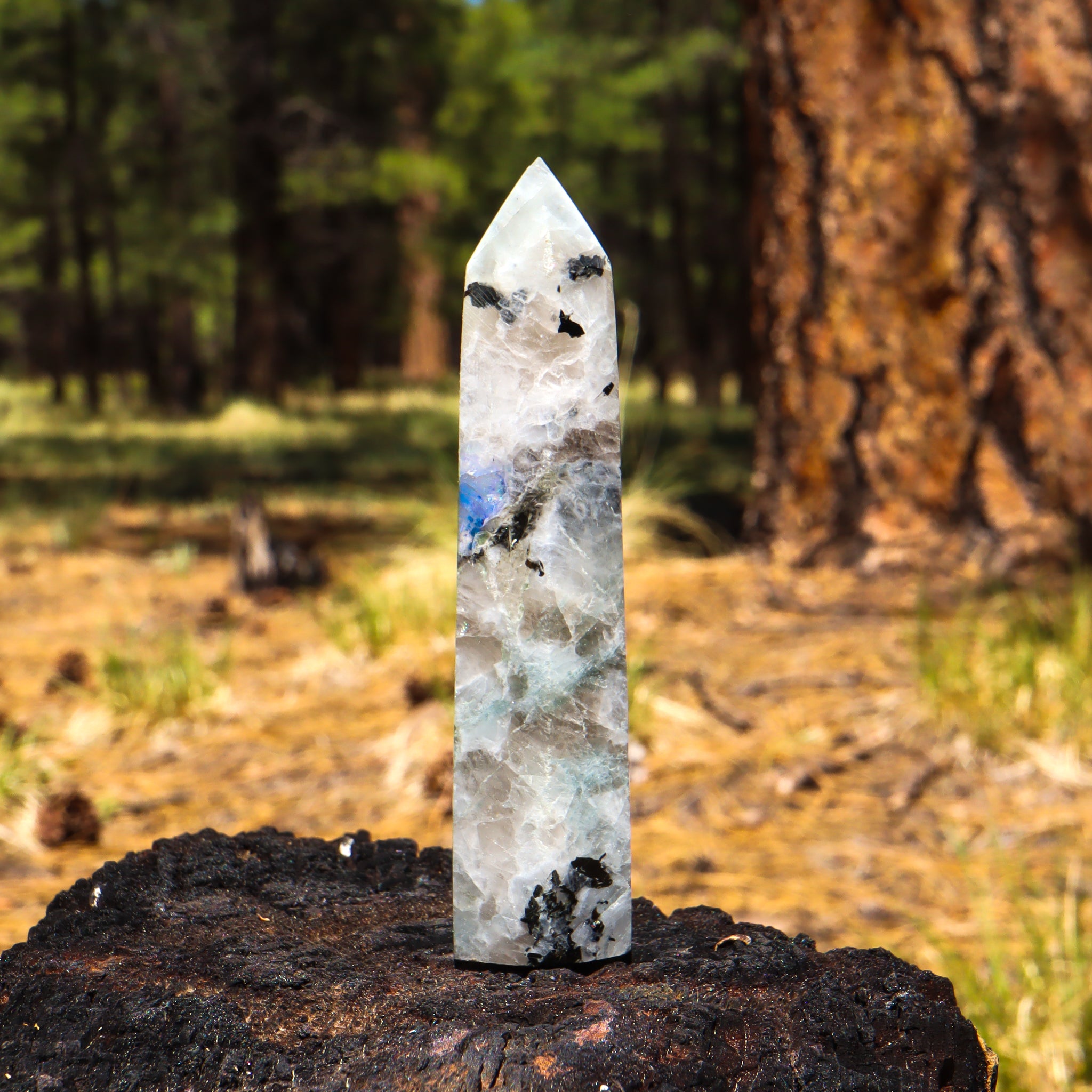 Rainbow Moonstone Point
