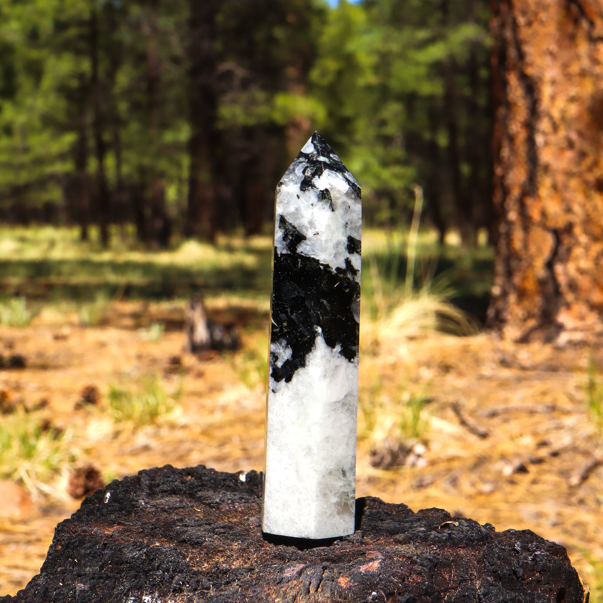 Rainbow Moonstone Point