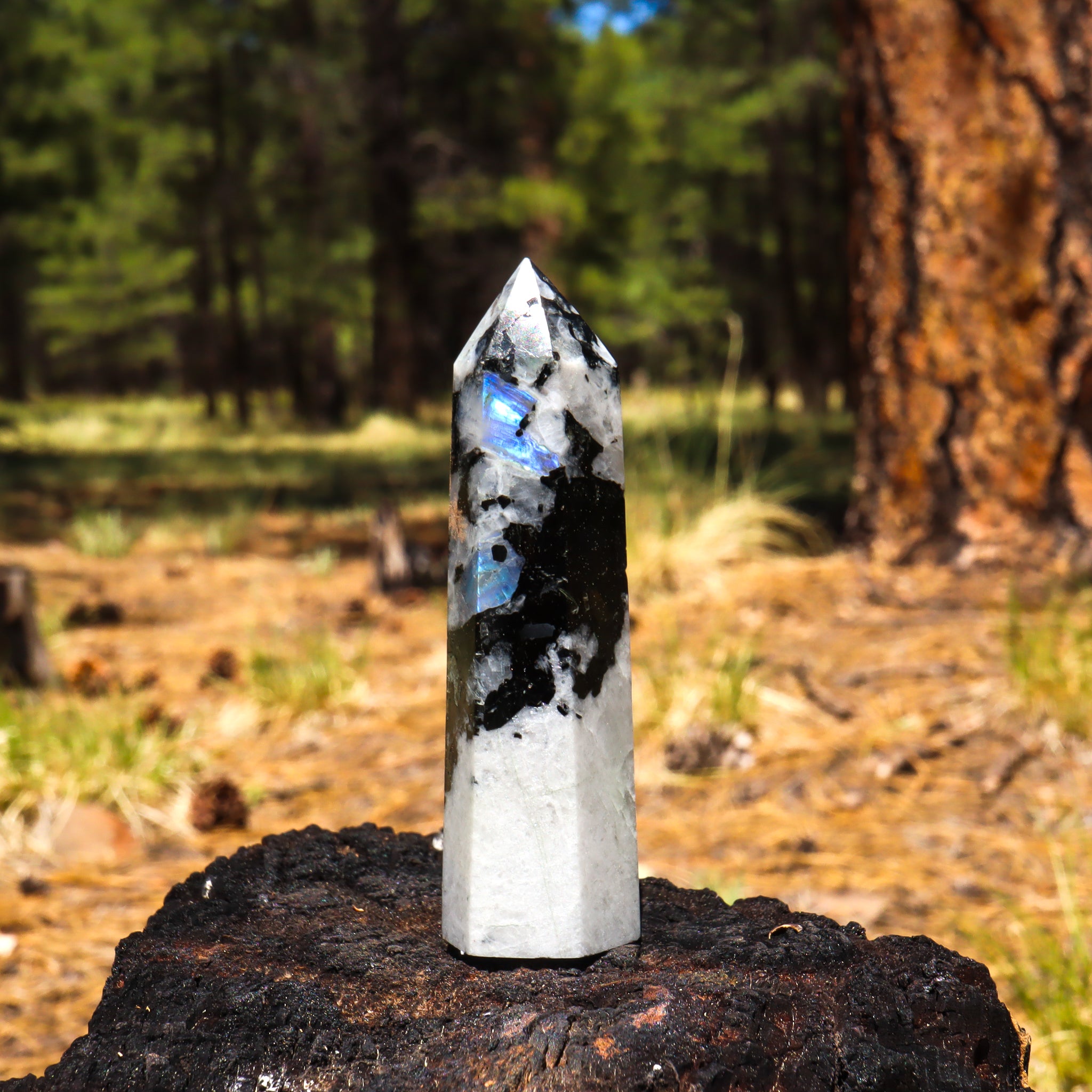 Rainbow Moonstone Point